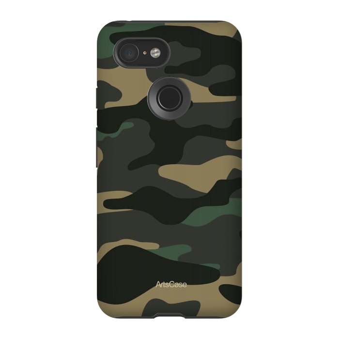Pixel 3 StrongFit Green Camo by ArtsCase