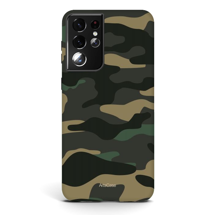 Galaxy S21 ultra StrongFit Green Camo by ArtsCase