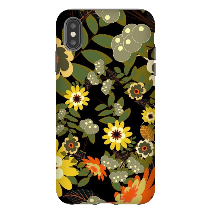 iPhone Xs Max StrongFit Green Flowers by ArtsCase