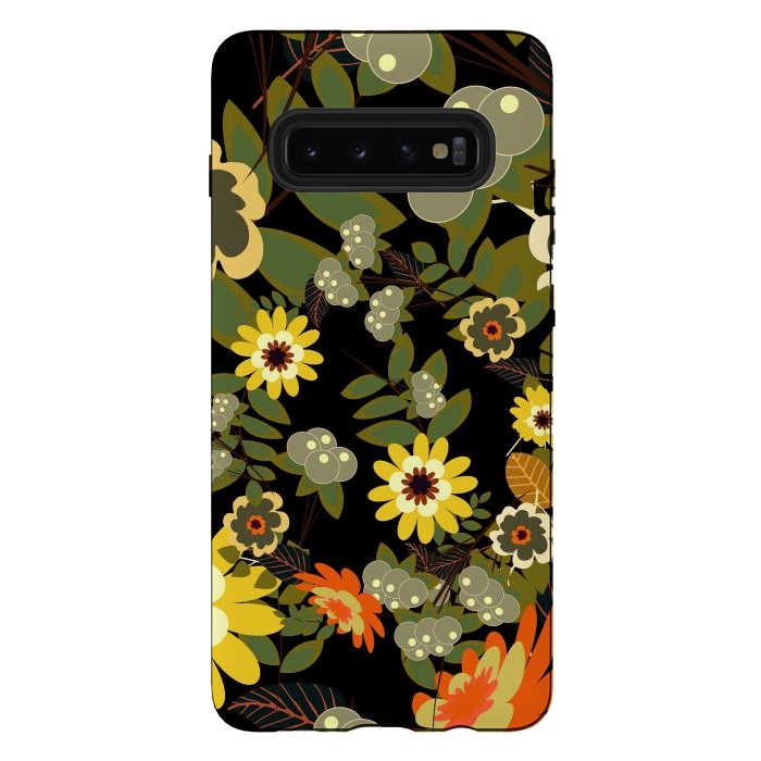 Galaxy S10 plus StrongFit Green Flowers by ArtsCase
