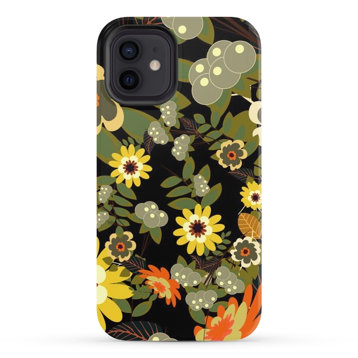 iPhone 12 StrongFit Green Flowers by ArtsCase