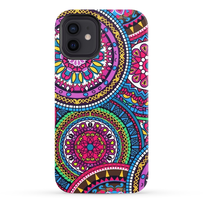 iPhone 12 StrongFit Multicolor Ornament Mandala by ArtsCase