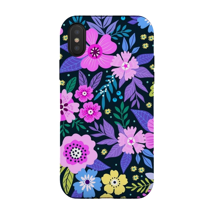 iPhone Xs / X StrongFit Pink Multicolor WildFlowers at Best by ArtsCase