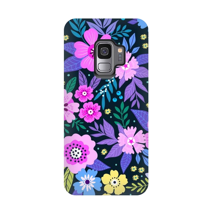 Galaxy S9 StrongFit Pink Multicolor WildFlowers at Best by ArtsCase
