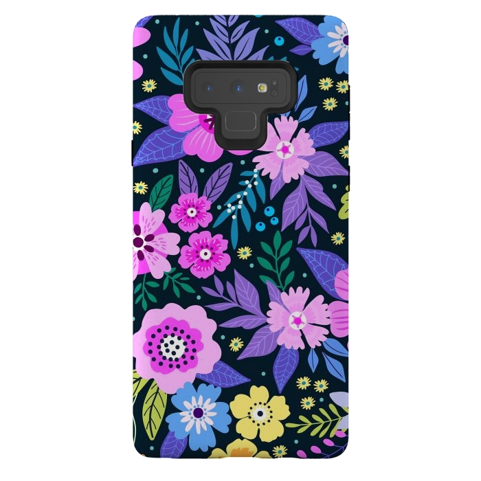 Galaxy Note 9 StrongFit Pink Multicolor WildFlowers at Best by ArtsCase