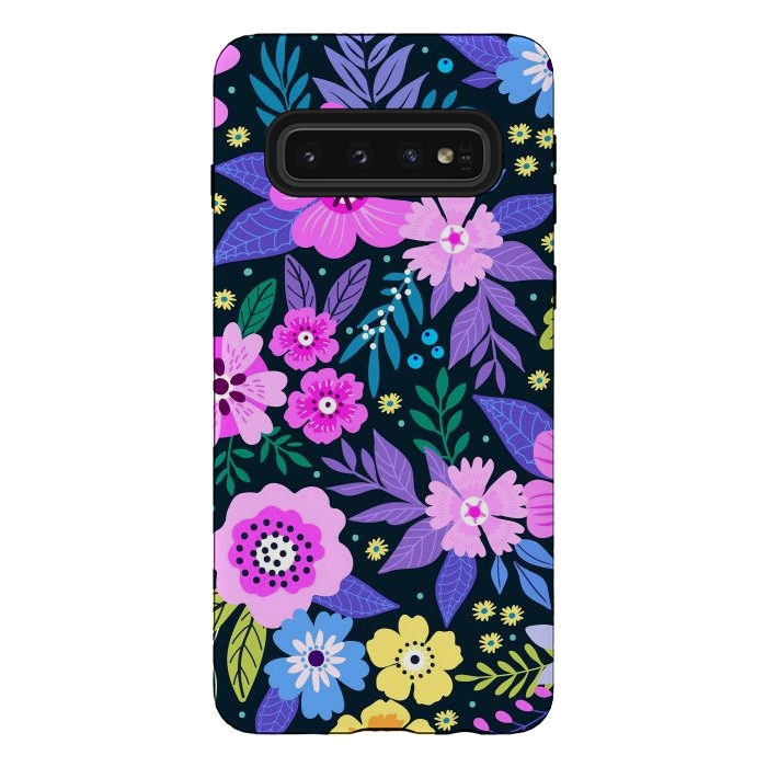 Galaxy S10 StrongFit Pink Multicolor WildFlowers at Best by ArtsCase