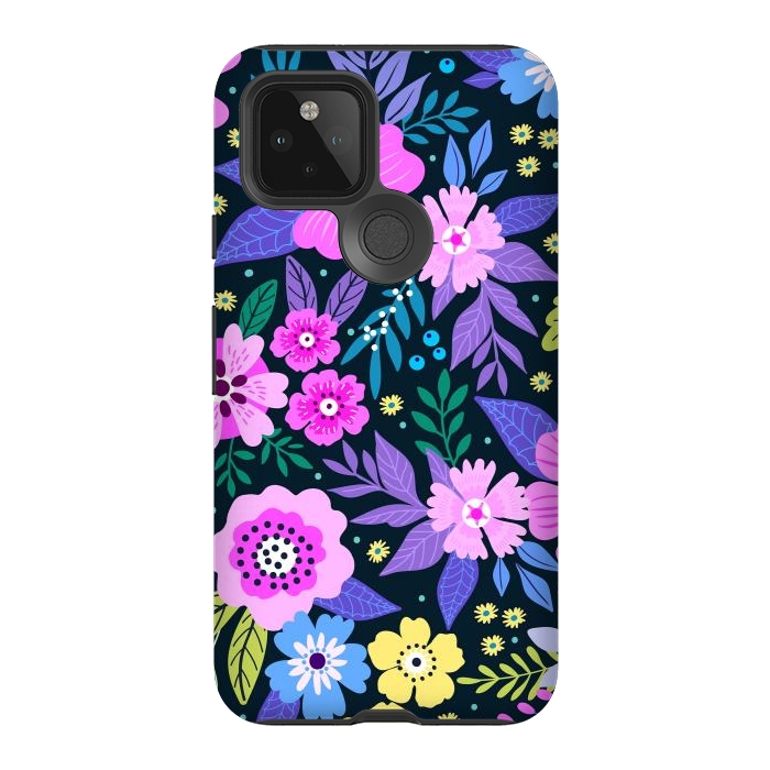 Pixel 5 StrongFit Pink Multicolor WildFlowers at Best by ArtsCase