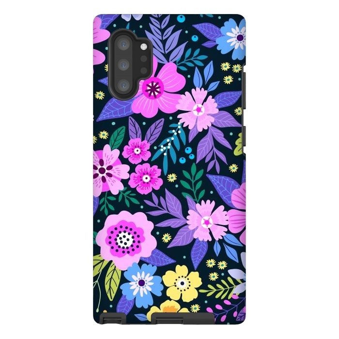 Galaxy Note 10 plus StrongFit Pink Multicolor WildFlowers at Best by ArtsCase