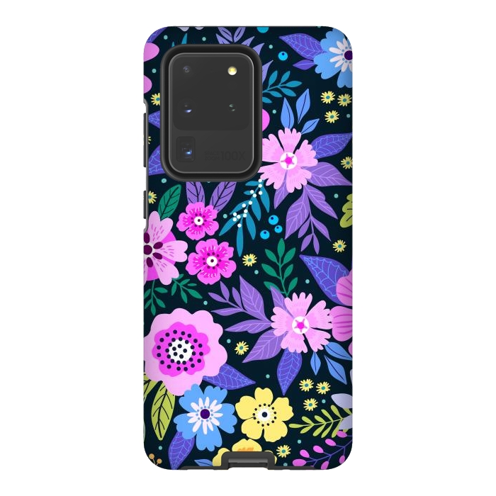 Galaxy S20 Ultra StrongFit Pink Multicolor WildFlowers at Best by ArtsCase