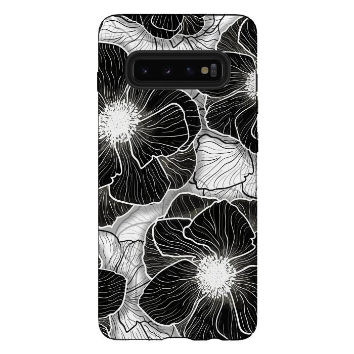 Galaxy S10 plus StrongFit Anemones Wildflower Illustration G599 by Medusa GraphicArt
