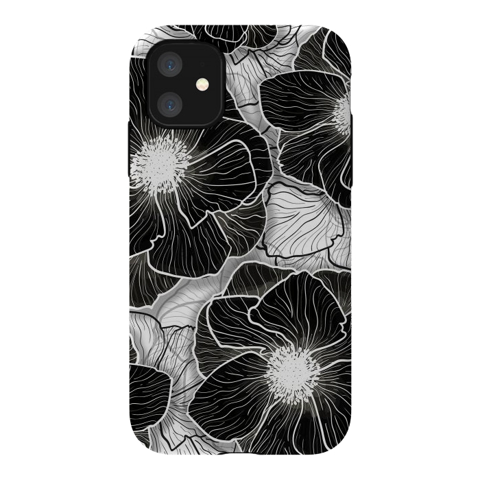 iPhone 11 StrongFit Anemones Wildflower Illustration G599 by Medusa GraphicArt