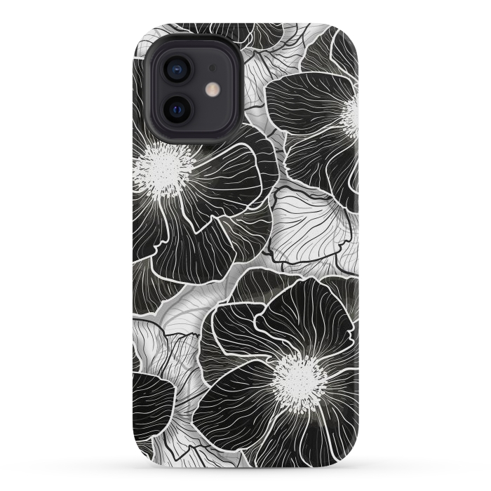 iPhone 12 mini StrongFit Anemones Wildflower Illustration G599 by Medusa GraphicArt
