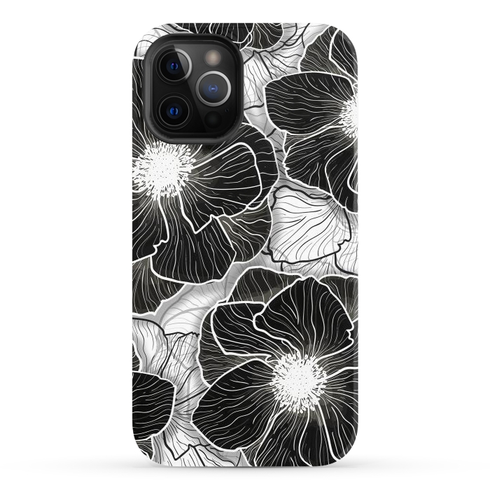 iPhone 12 Pro StrongFit Anemones Wildflower Illustration G599 by Medusa GraphicArt