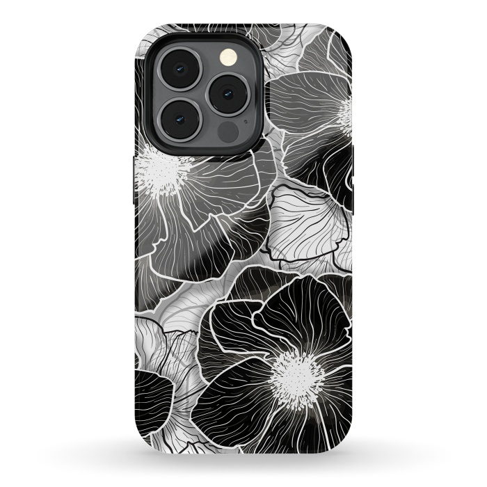 iPhone 13 pro StrongFit Anemones Wildflower Illustration G599 by Medusa GraphicArt