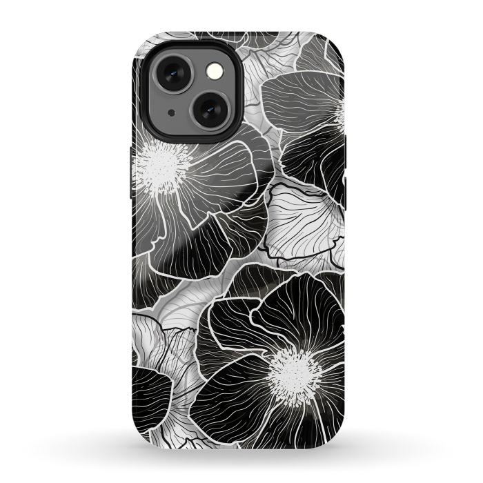 iPhone 13 mini StrongFit Anemones Wildflower Illustration G599 by Medusa GraphicArt
