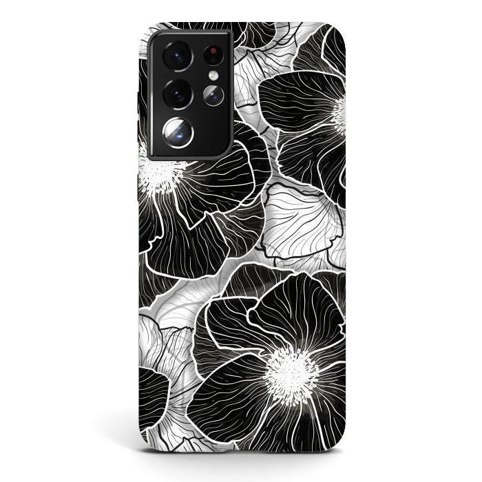 Galaxy S21 ultra StrongFit Anemones Wildflower Illustration G599 by Medusa GraphicArt