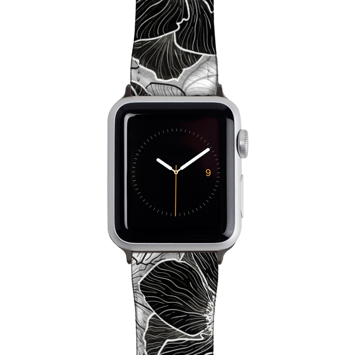 Watch 42mm / 44mm Strap PU leather Anemones Wildflower Illustration G599 by Medusa GraphicArt