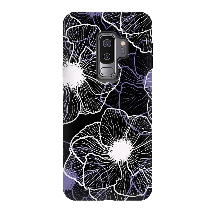 Galaxy S9 plus StrongFit Anemones Wildflower Illustration G601 by Medusa GraphicArt