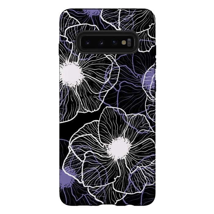 Galaxy S10 plus StrongFit Anemones Wildflower Illustration G601 by Medusa GraphicArt