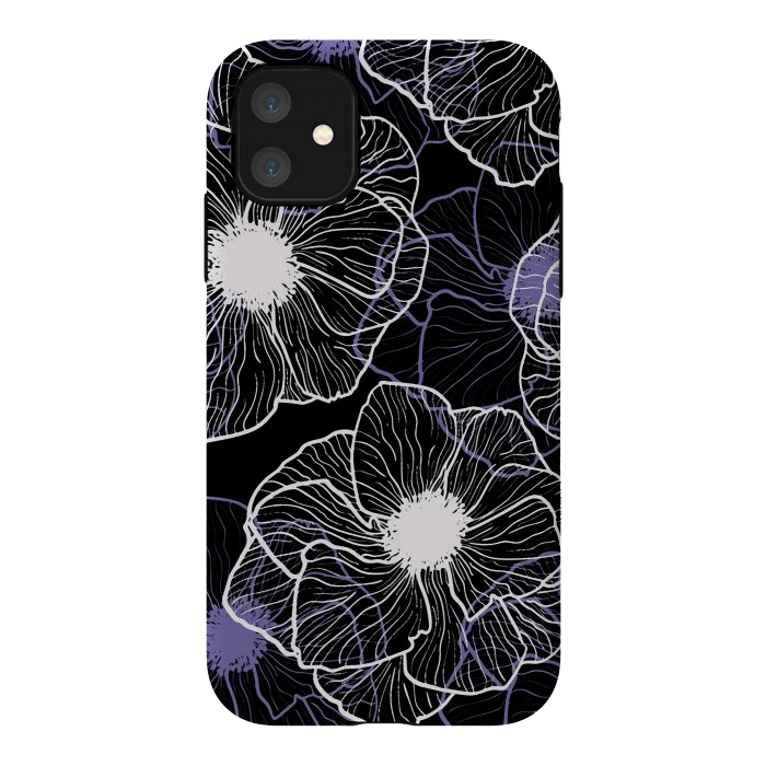 iPhone 11 StrongFit Anemones Wildflower Illustration G601 by Medusa GraphicArt