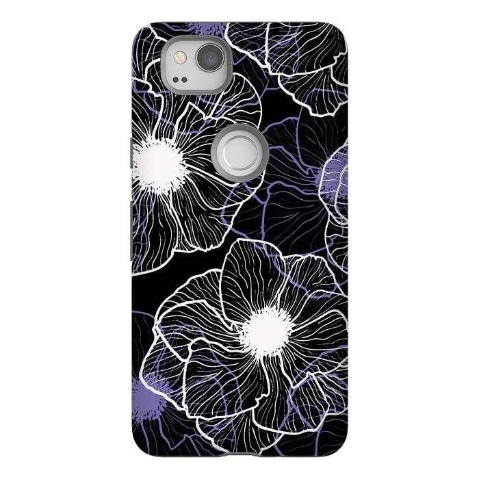 Pixel 2 StrongFit Anemones Wildflower Illustration G601 by Medusa GraphicArt