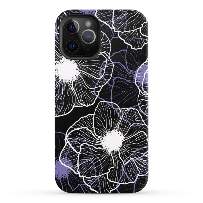 iPhone 12 Pro StrongFit Anemones Wildflower Illustration G601 by Medusa GraphicArt