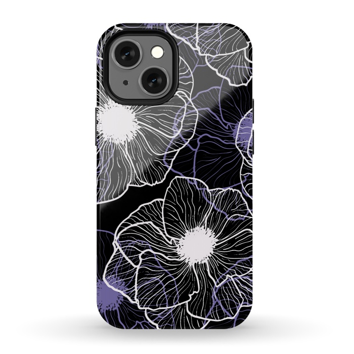 iPhone 13 mini StrongFit Anemones Wildflower Illustration G601 by Medusa GraphicArt