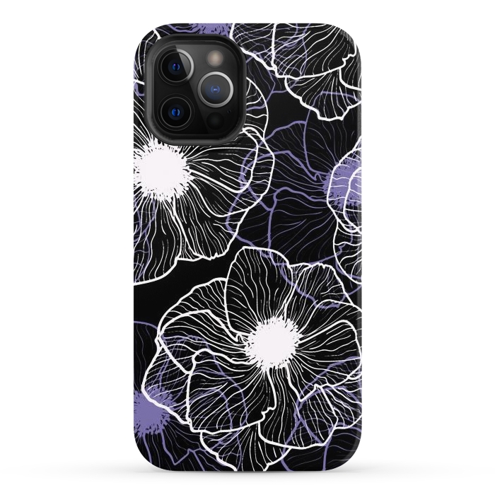 iPhone 12 Pro Max StrongFit Anemones Wildflower Illustration G601 by Medusa GraphicArt