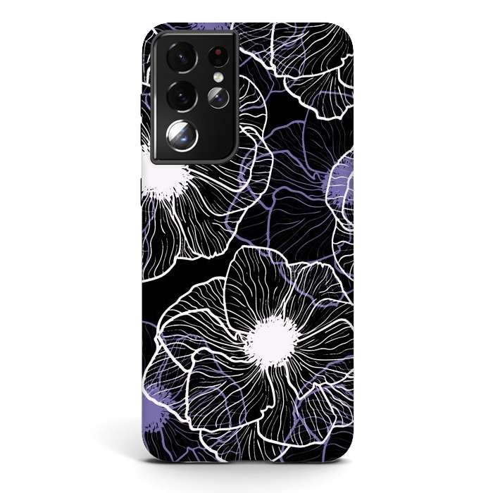 Galaxy S21 ultra StrongFit Anemones Wildflower Illustration G601 by Medusa GraphicArt