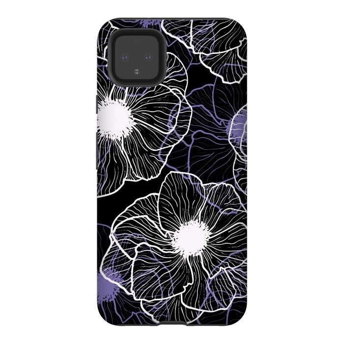 Pixel 4XL StrongFit Anemones Wildflower Illustration G601 by Medusa GraphicArt