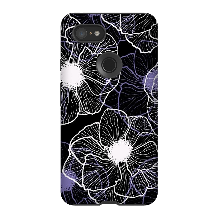 Pixel 3XL StrongFit Anemones Wildflower Illustration G601 by Medusa GraphicArt