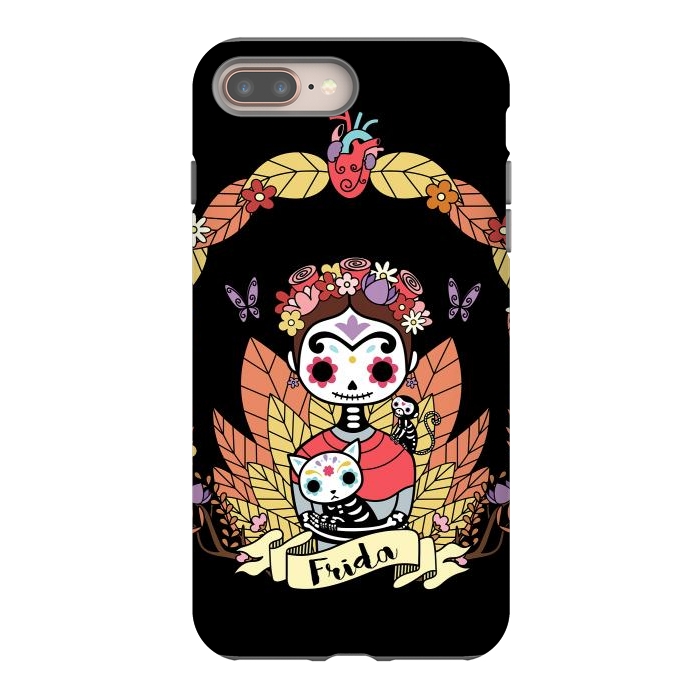 iPhone 8 plus StrongFit Cute Frida sugar skull by Laura Nagel
