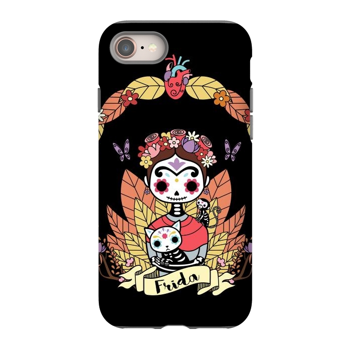 iPhone SE StrongFit Cute Frida sugar skull by Laura Nagel