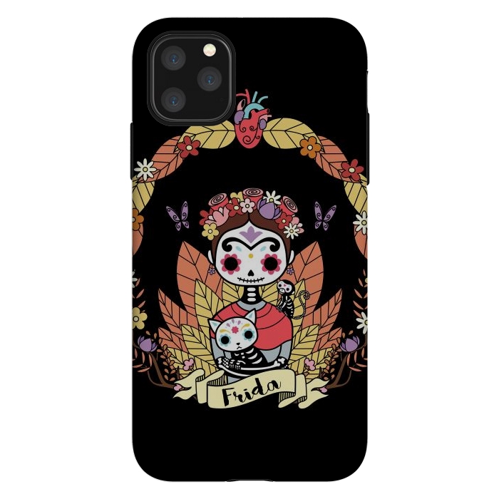 iPhone 11 Pro Max StrongFit Cute Frida sugar skull by Laura Nagel