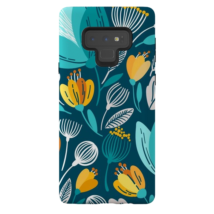 Galaxy Note 9 StrongFit Blue Doodle by ArtsCase