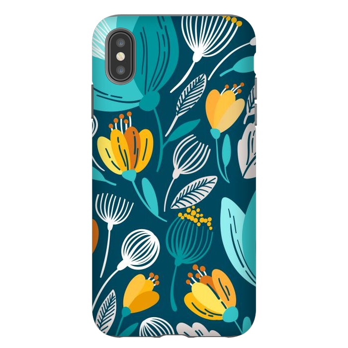 iPhone Xs Max StrongFit Blue Doodle by ArtsCase