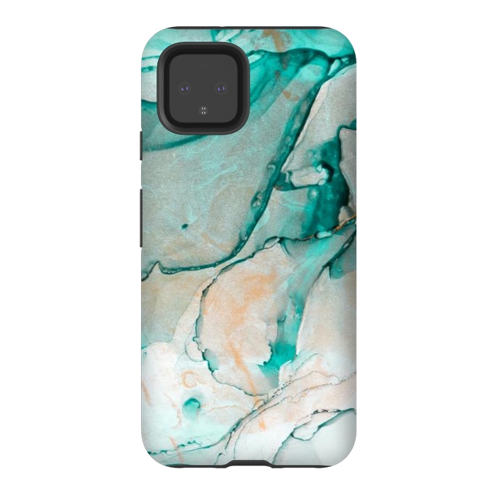 Pixel 4 StrongFit Tropical Green Marble by ArtsCase