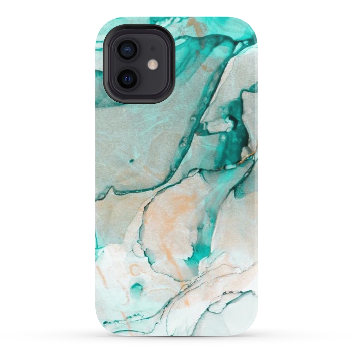 iPhone 12 StrongFit Tropical Green Marble by ArtsCase