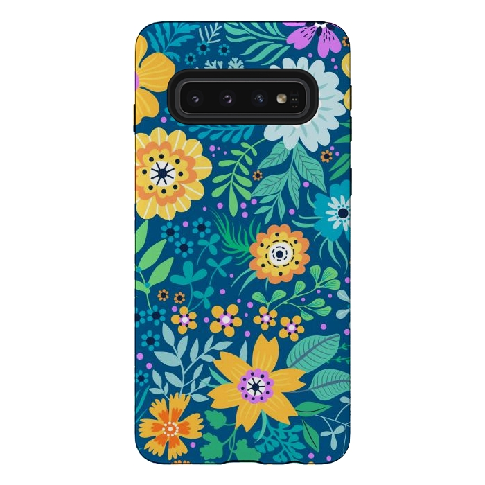 Galaxy S10 StrongFit Yellow Flowers by ArtsCase