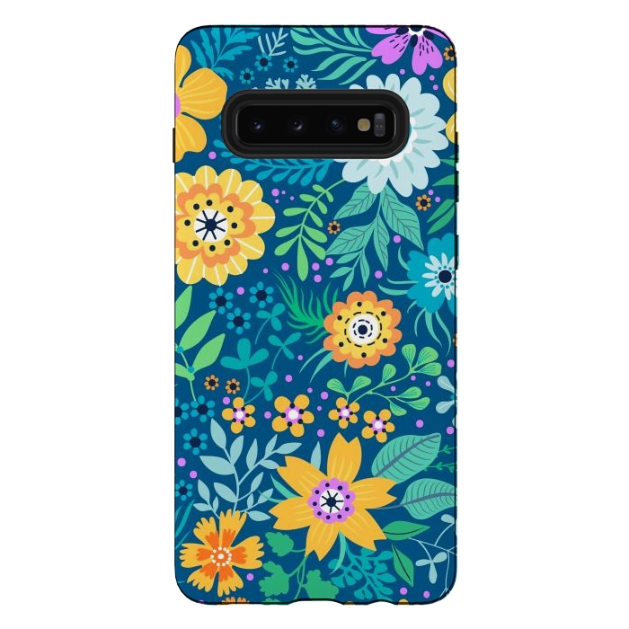 Galaxy S10 plus StrongFit Yellow Flowers by ArtsCase