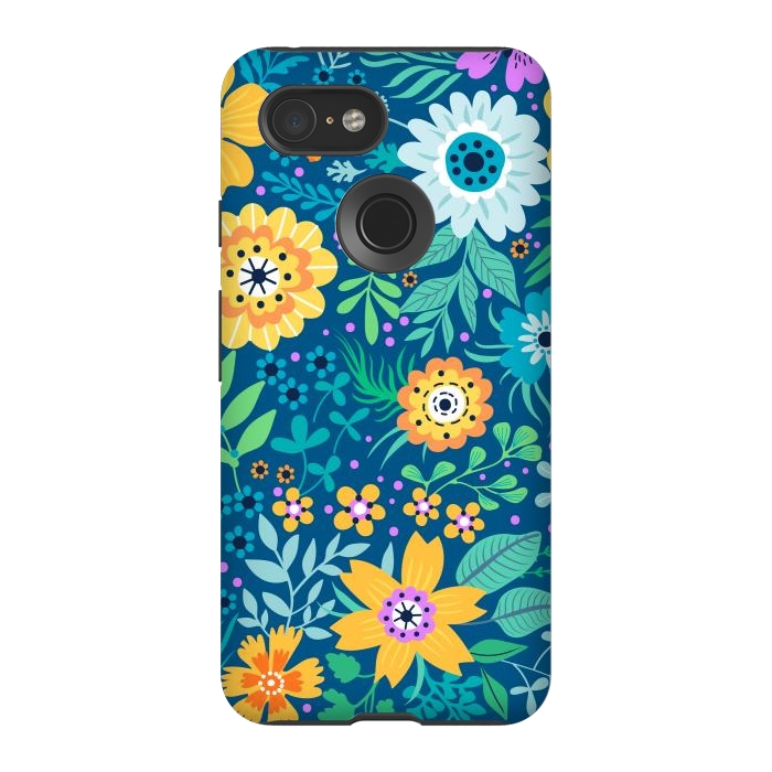 Pixel 3 StrongFit Yellow Flowers by ArtsCase