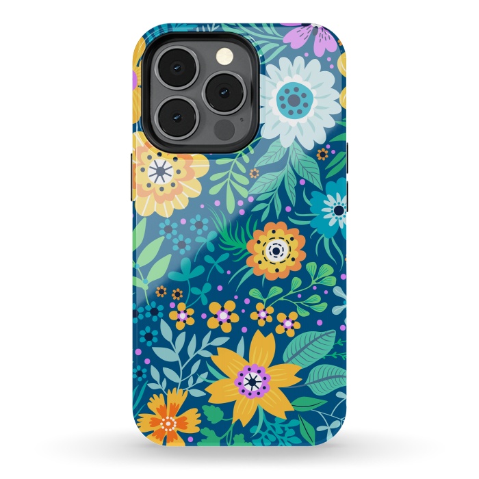 iPhone 13 pro StrongFit Yellow Flowers by ArtsCase