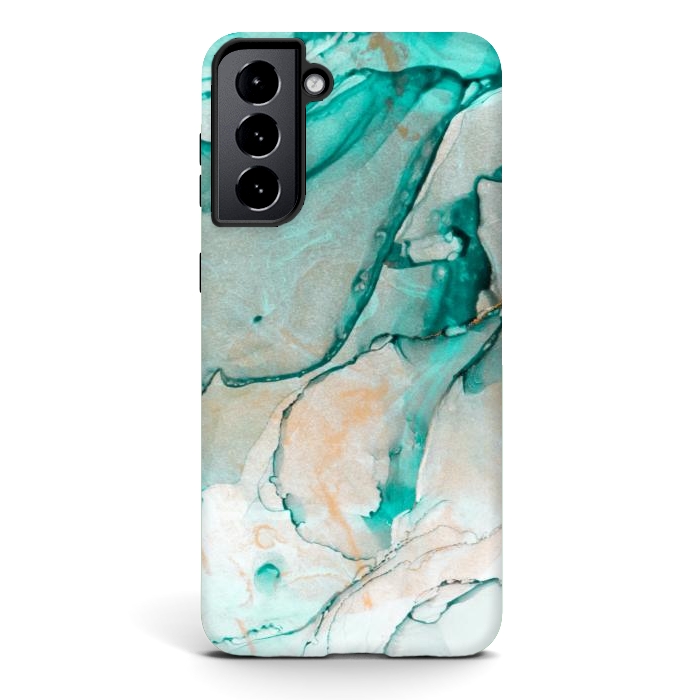 Galaxy S21 StrongFit Tropical Green Marble by ArtsCase
