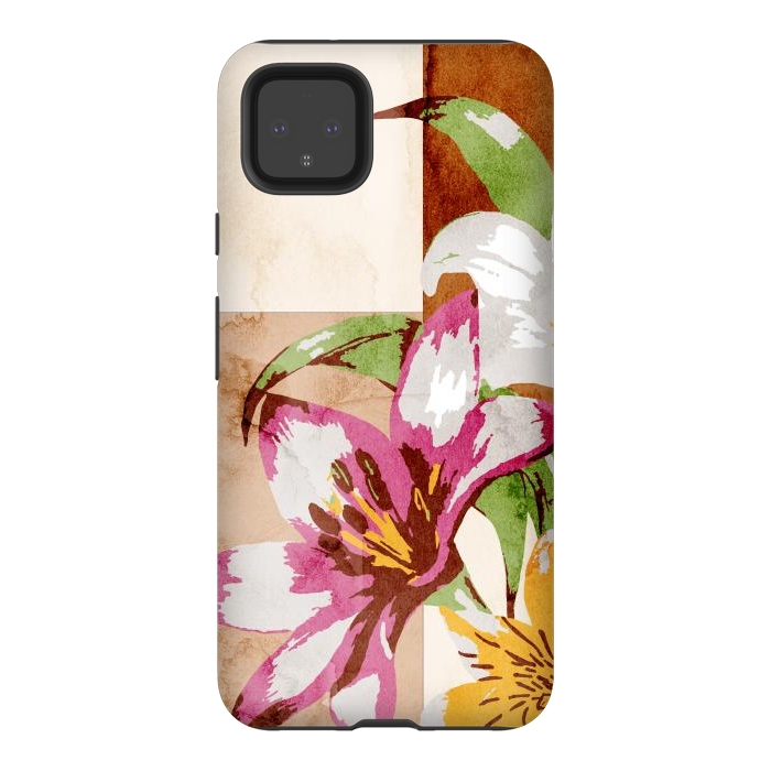 Pixel 4XL StrongFit Floral Insiration by Creativeaxle