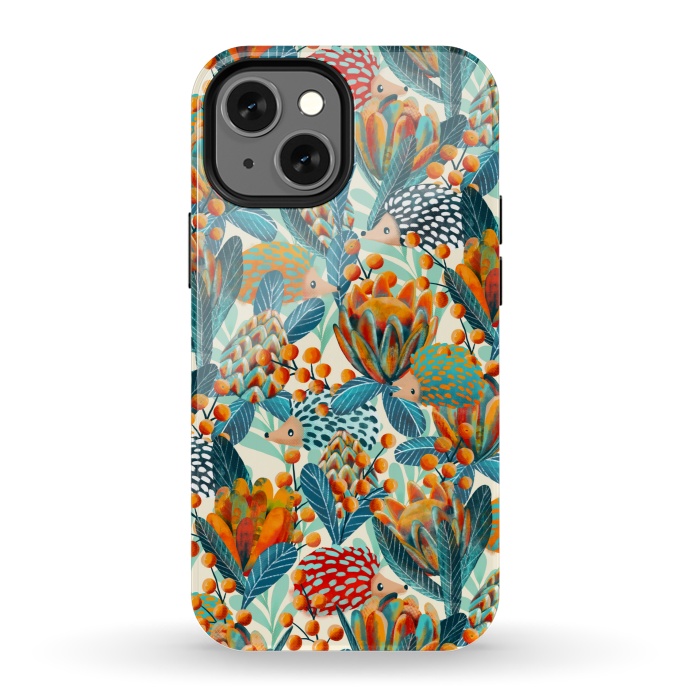 iPhone 13 mini StrongFit Hiding Hedgehogs by gingerlique