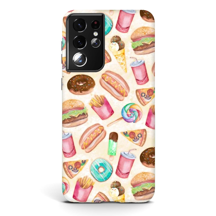 Galaxy S21 ultra StrongFit Junk Food by gingerlique