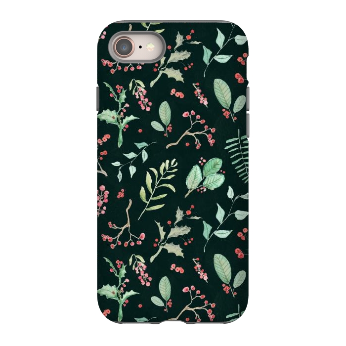 iPhone SE StrongFit Berries and winter foliage - Christmas pattern by Oana 