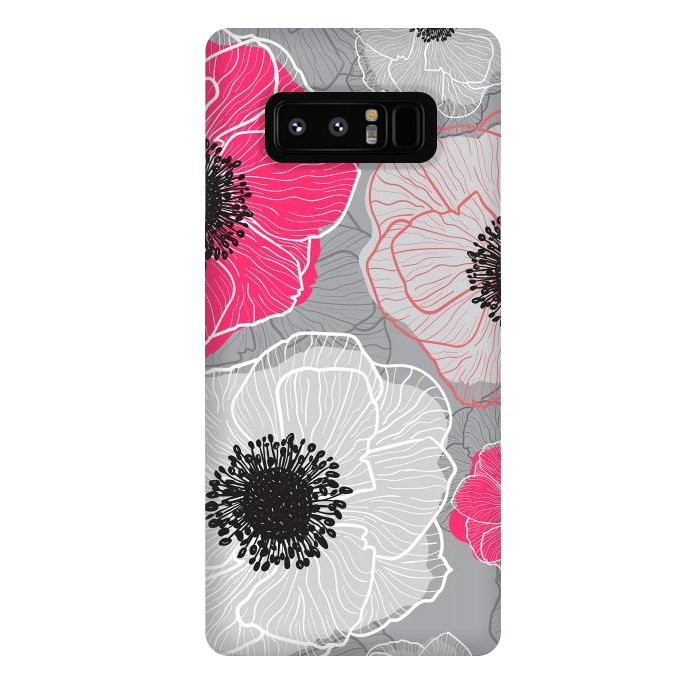 Galaxy Note 8 StrongFit Colorful Anemones Wildflower G603 by Medusa GraphicArt
