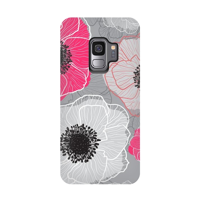 Galaxy S9 StrongFit Colorful Anemones Wildflower G603 by Medusa GraphicArt