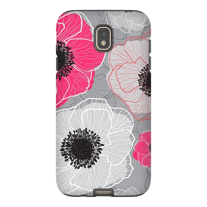 Galaxy J7 StrongFit Colorful Anemones Wildflower G603 by Medusa GraphicArt